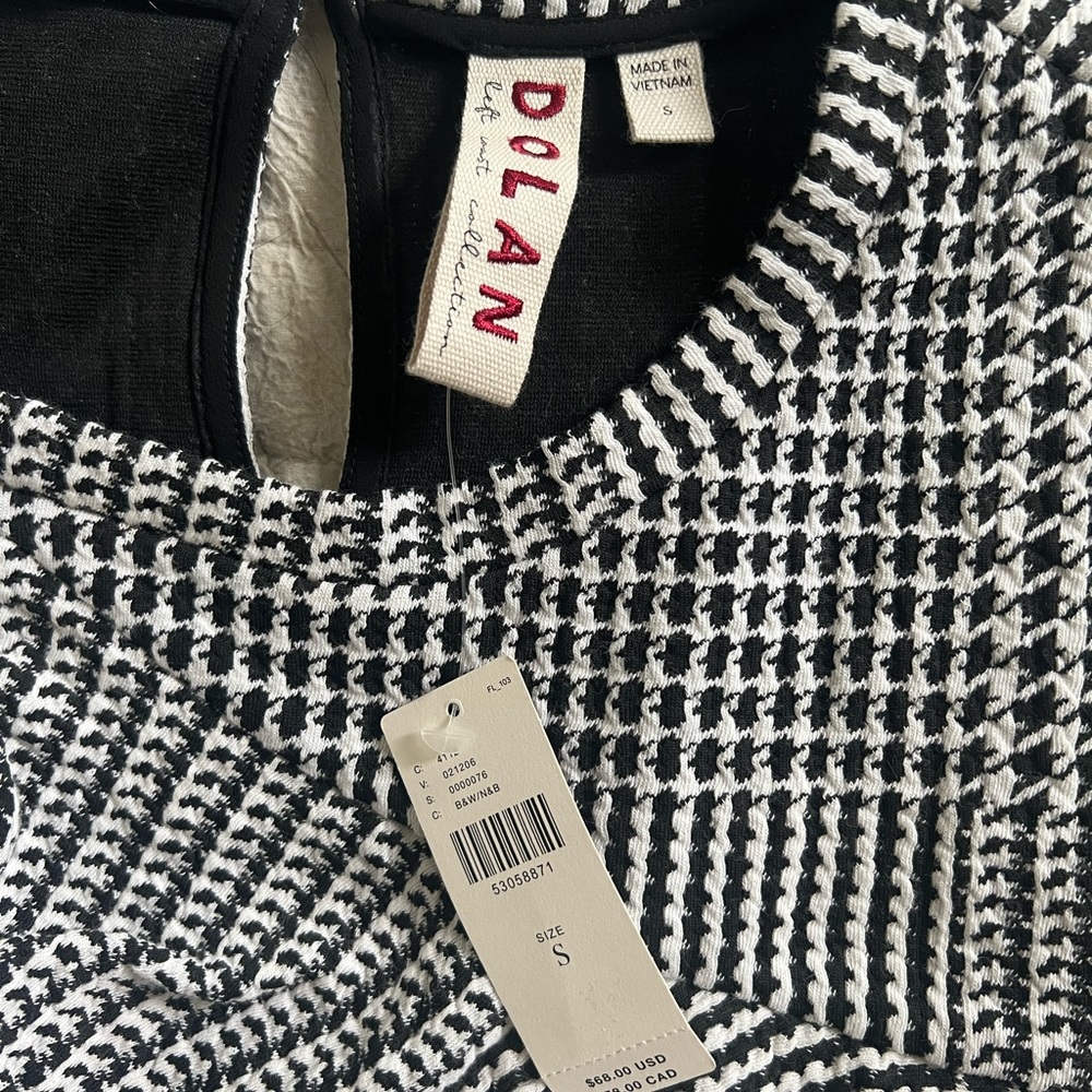 Anthropologie Dolan Callan Ruffled Houndstooth Top S - Picture 4 of 5